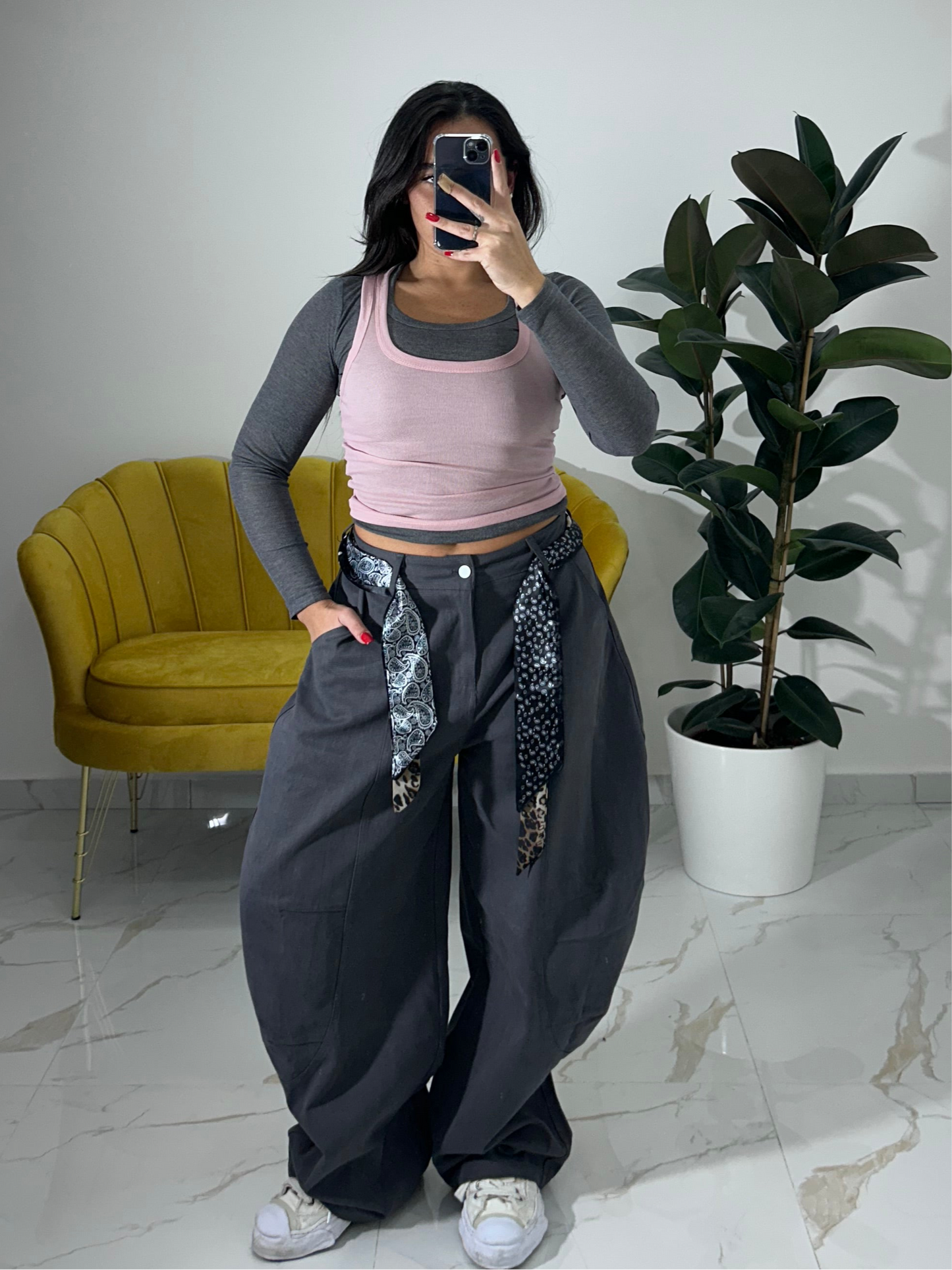 Pantalone Foulard Cloe grigio antracite