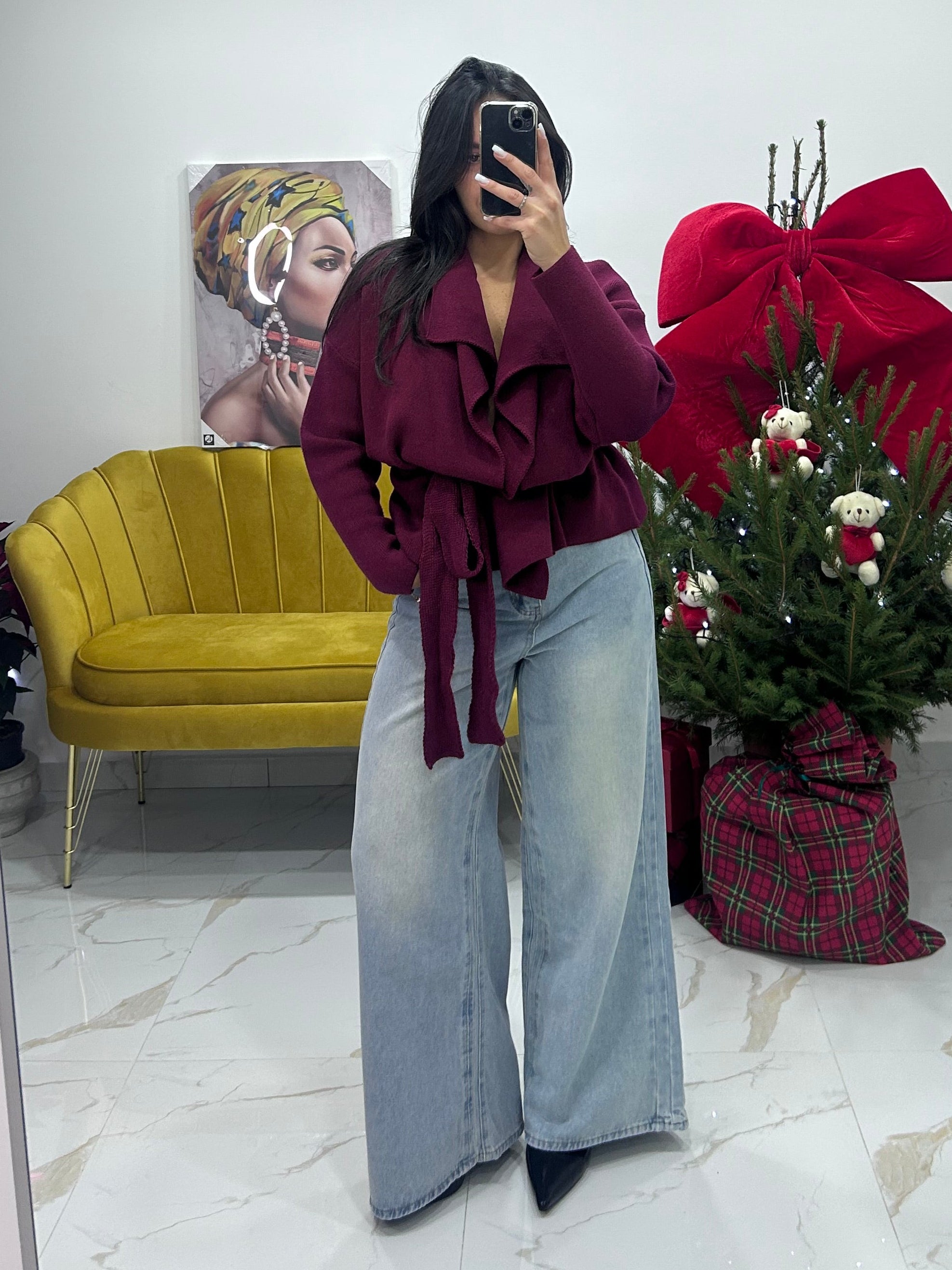 Cardigan Bordeaux Élégance