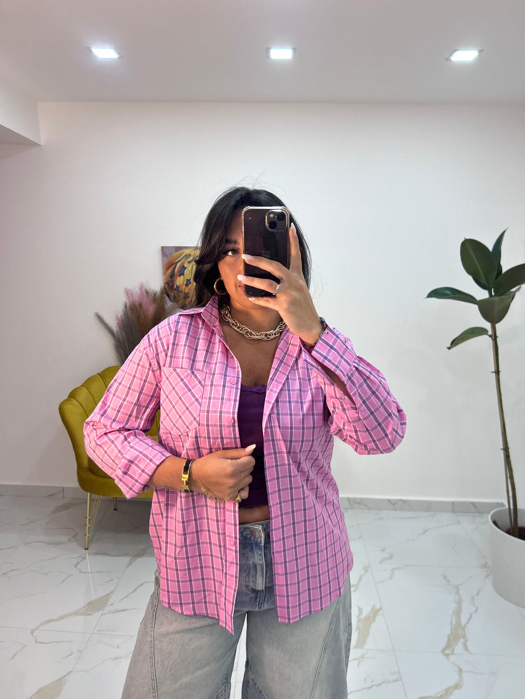 Camicia Stripe mix Rosa