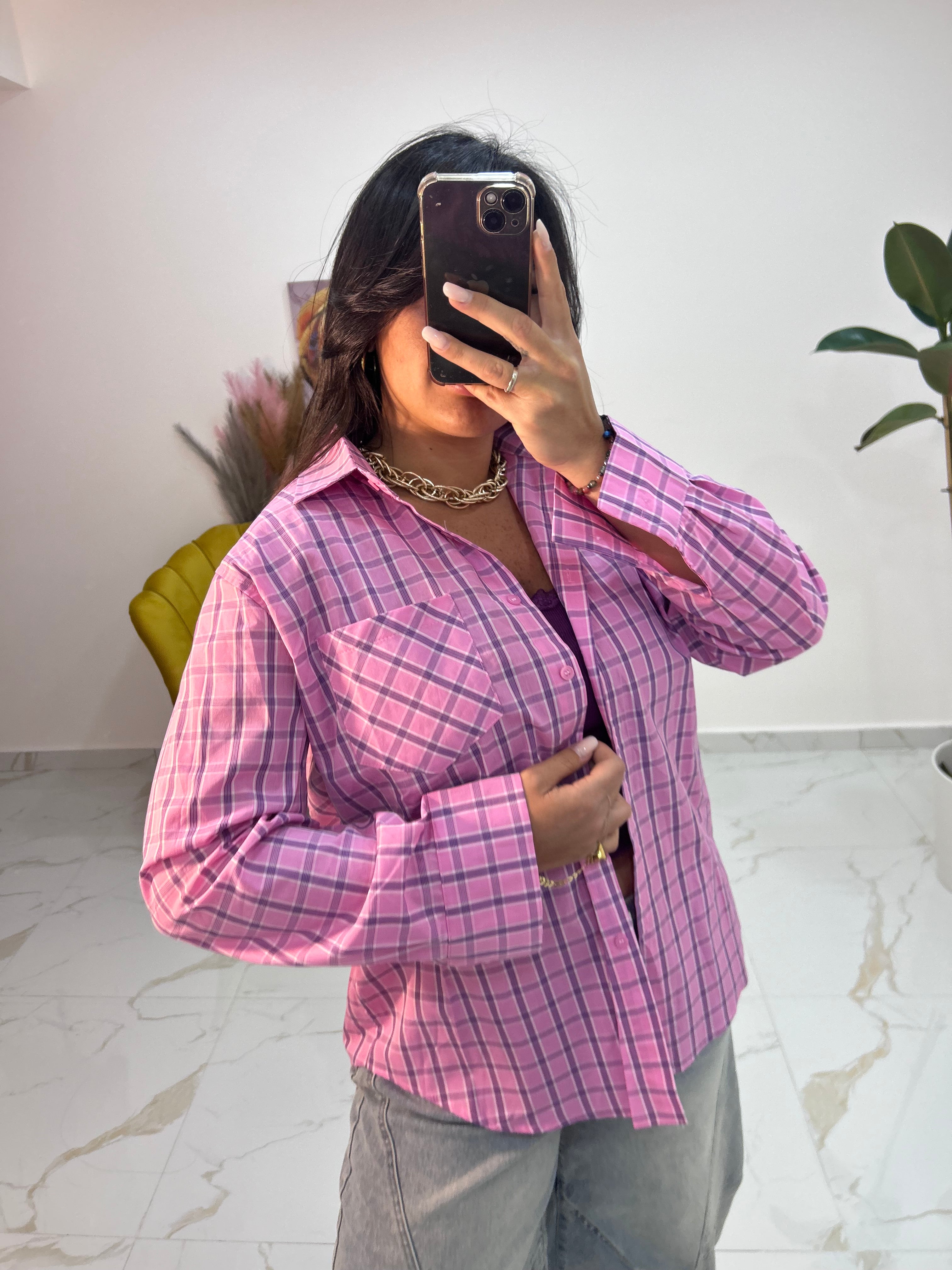 Camicia Stripe mix Rosa