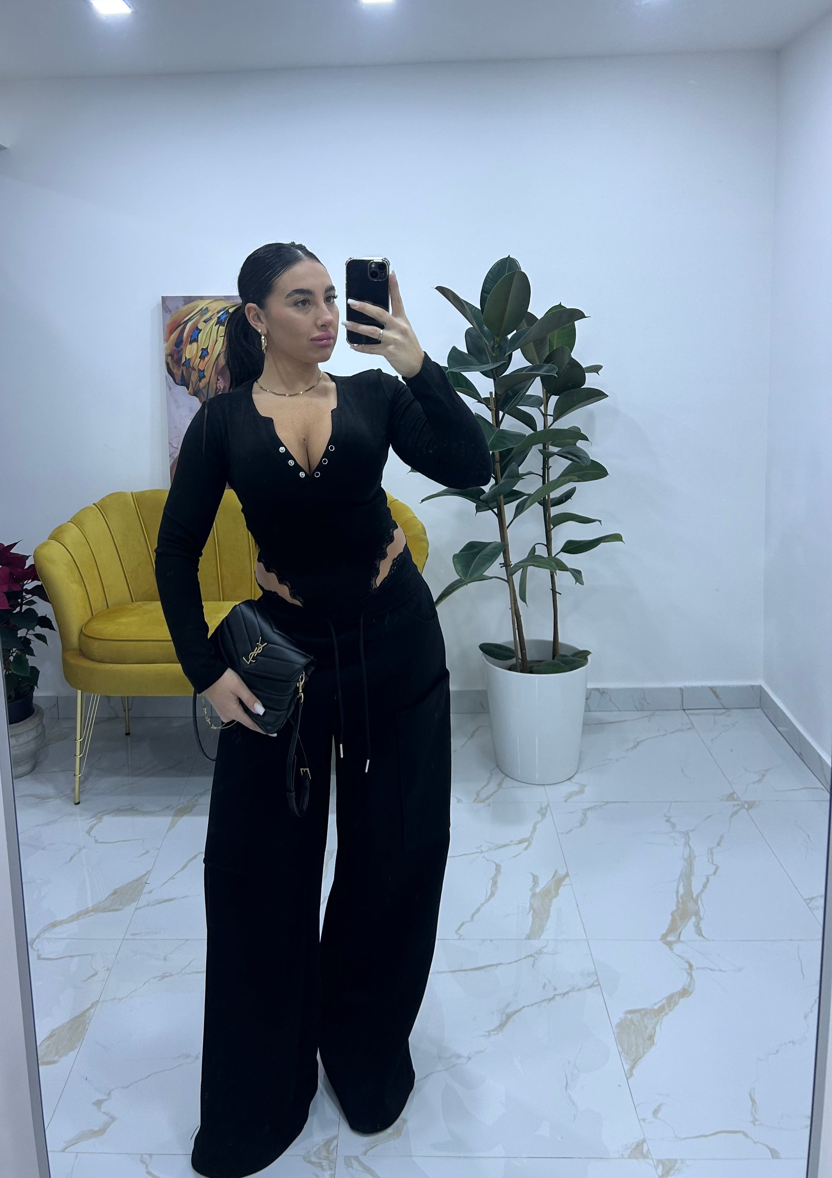 Pantaloni tuta merletto boho