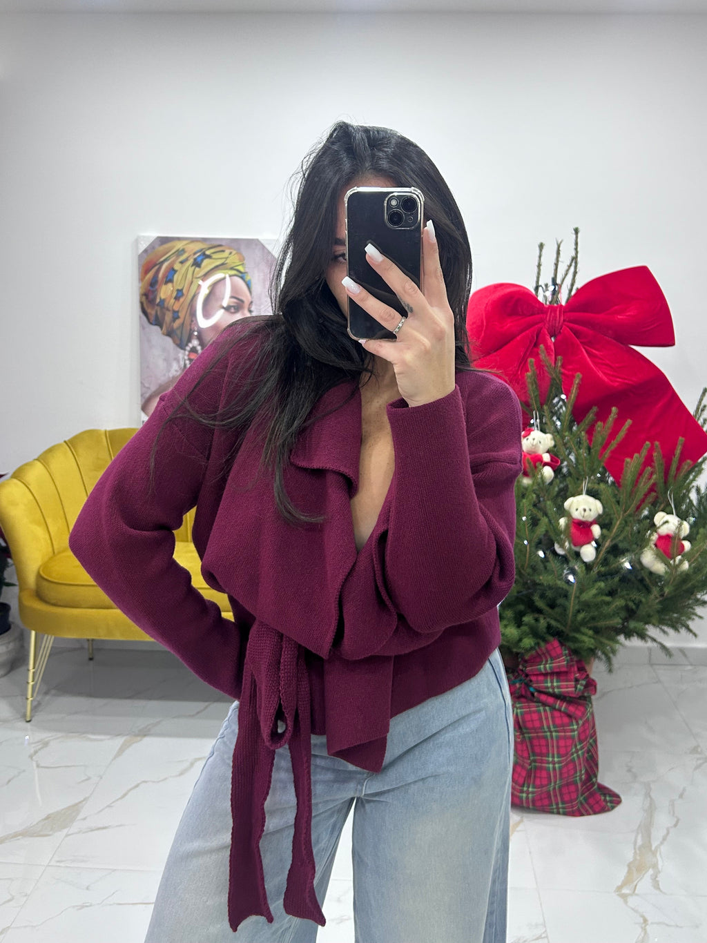 Cardigan Bordeaux Élégance