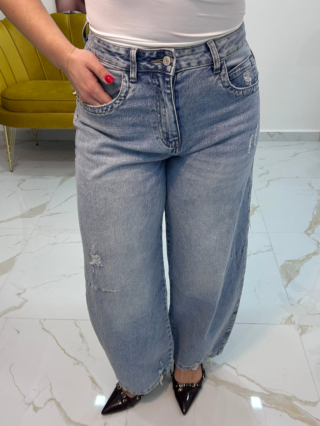 Jeans balloon Fit Chiaro