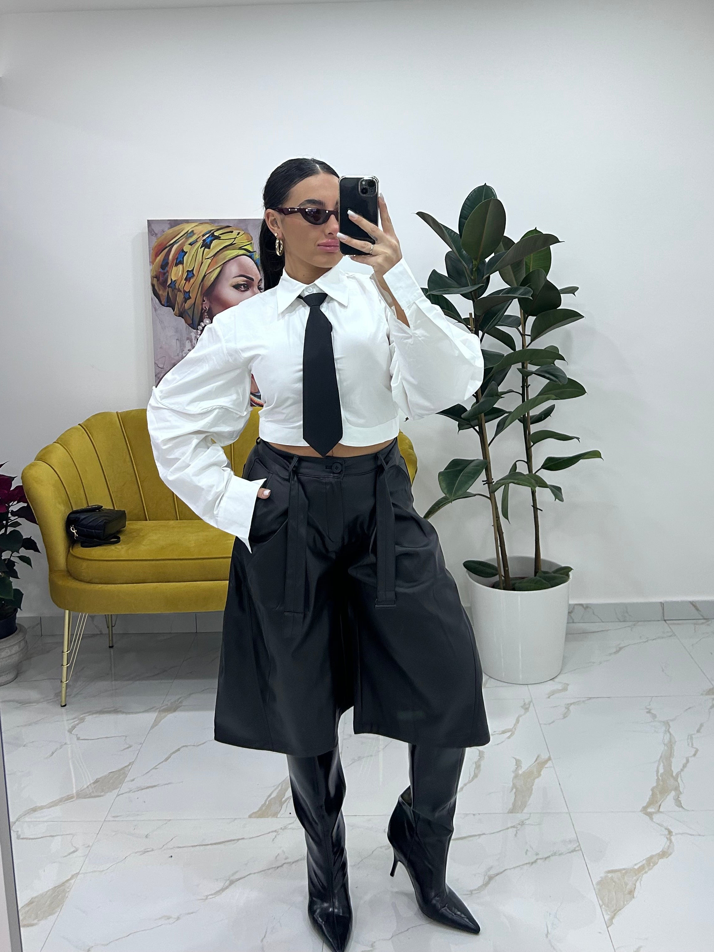 Bermuda similpelle nero