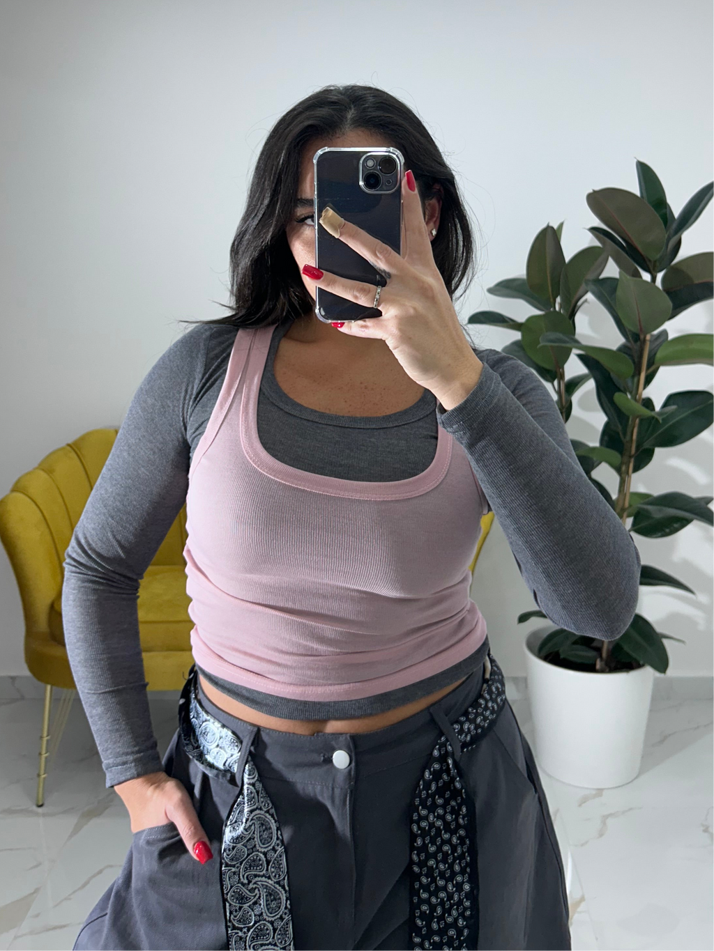 Maglia Bicolor Britney grigia e rosa