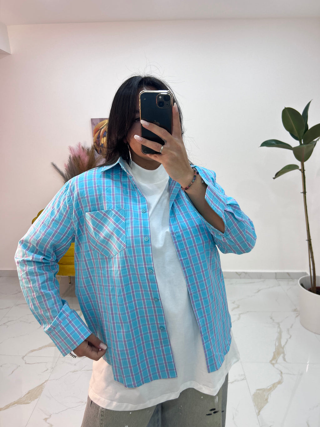 Camicia Stripe Mix azzurra