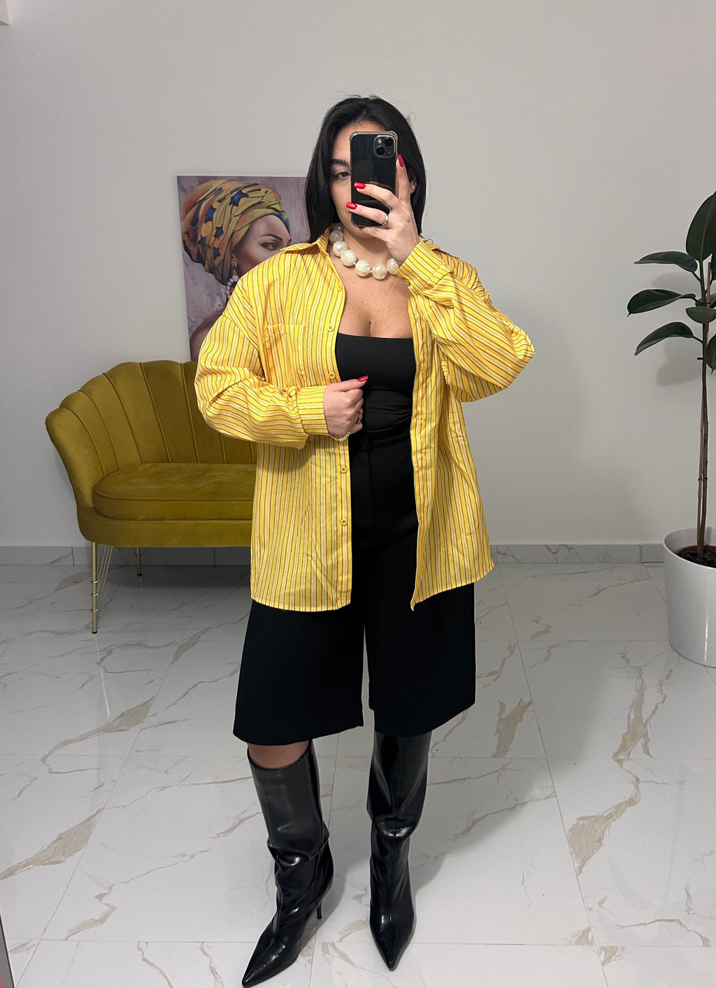 Maxi Camicia Yellow Stone