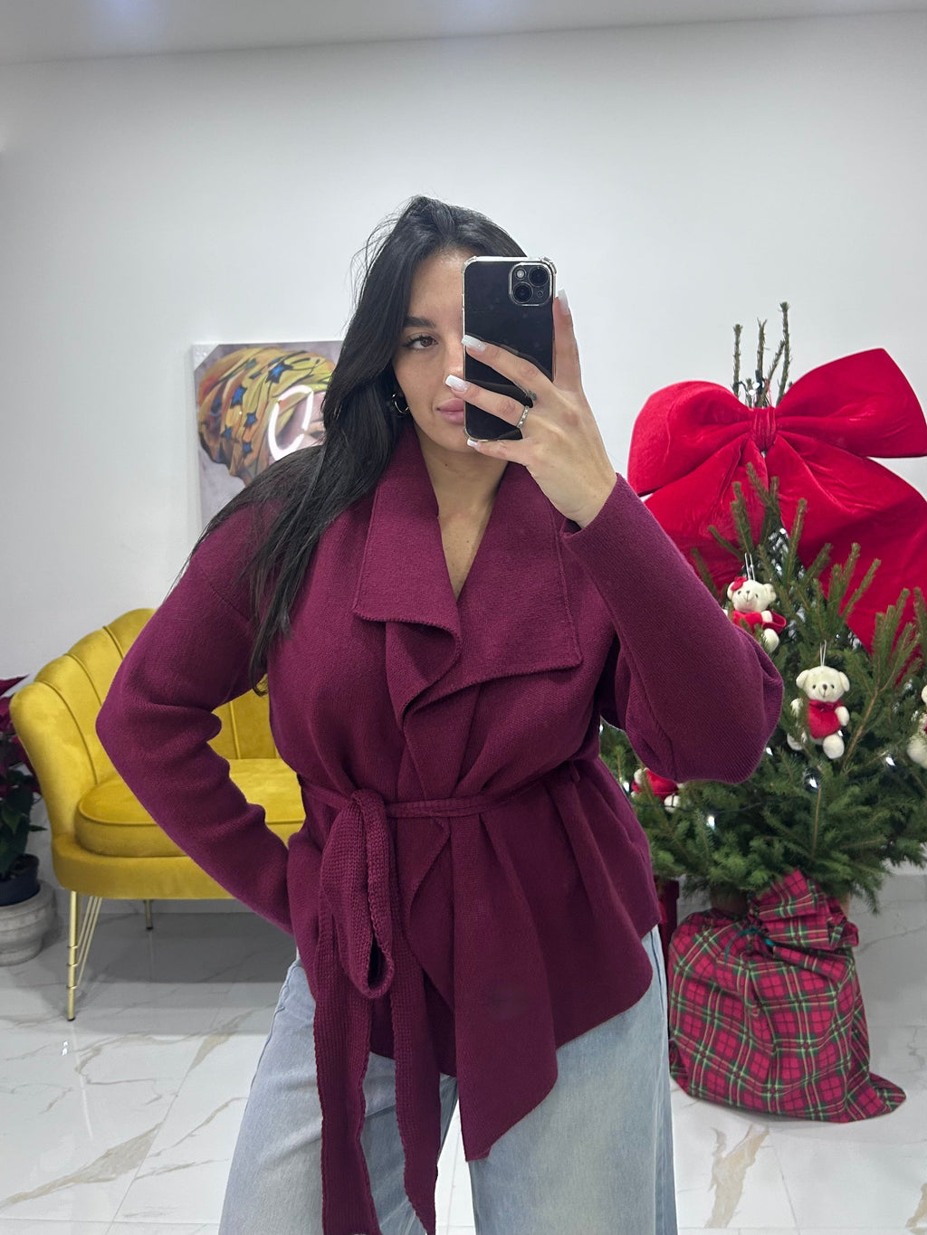 Cardigan Bordeaux Élégance