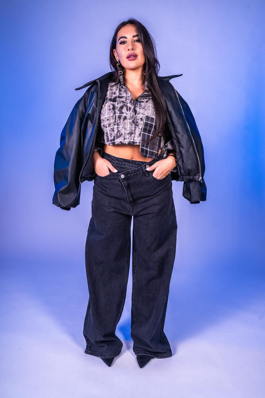 Bomber in Eco-pelle Urban nero