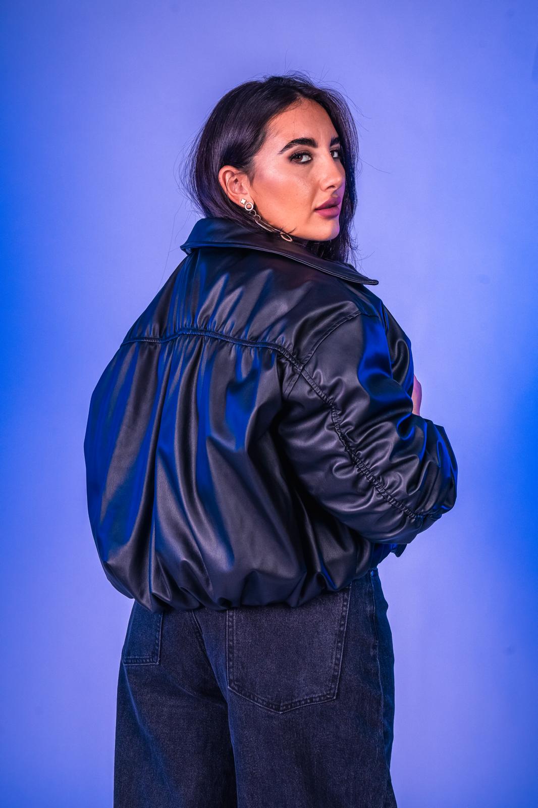 Bomber in Eco-pelle Urban nero